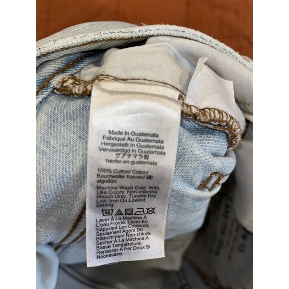 Madewell Womens High-Rise Distressed Denim Shorts Light Wash Frayed Hem Size 28 - Picture 7 of 8